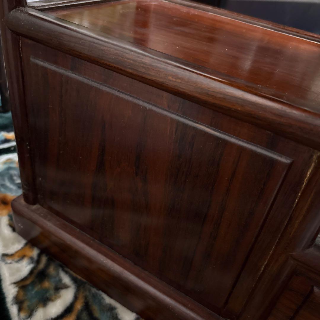 高級家具❣️花梨　木製飾り棚 引き出し付き