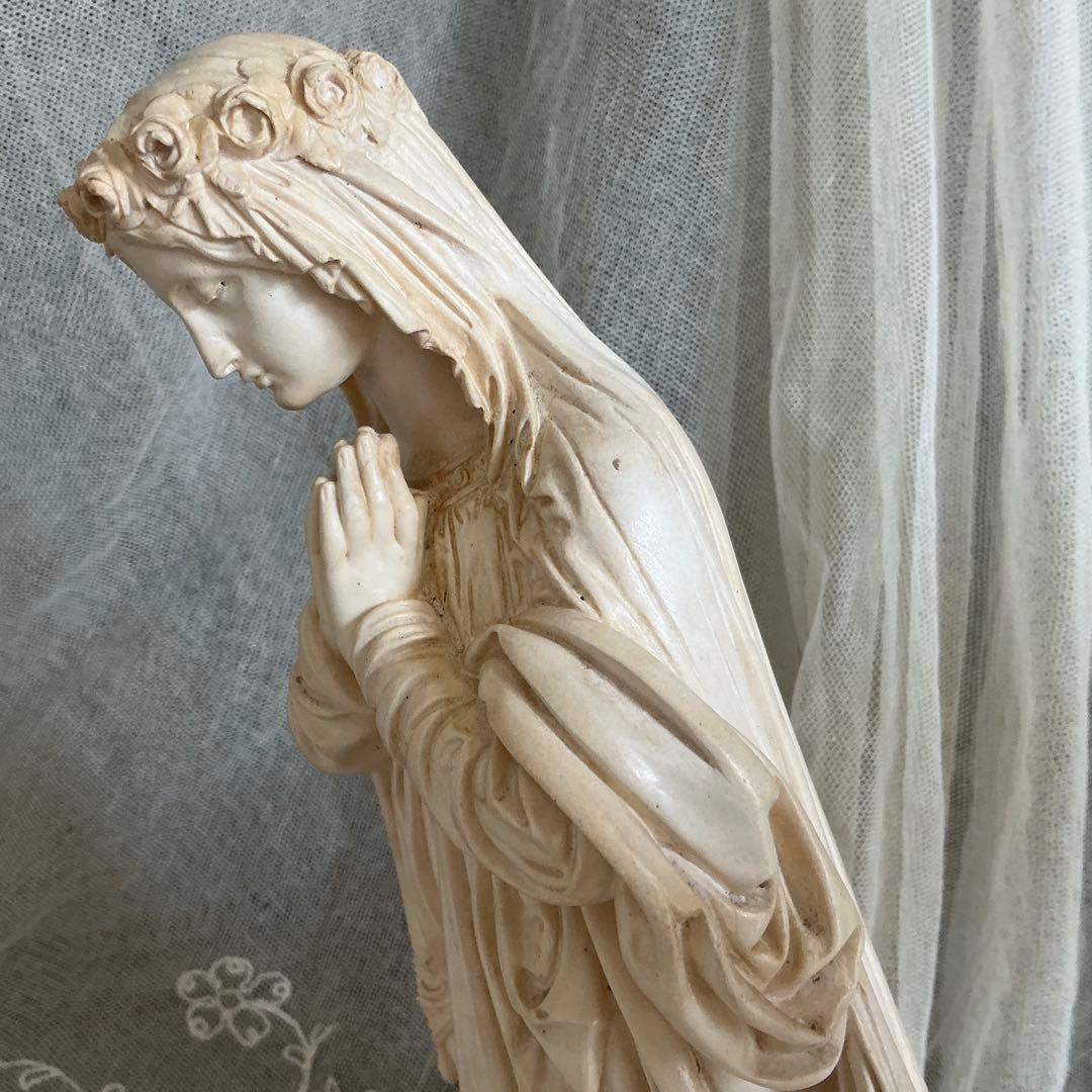 19世紀　フランスアンティーク　美しい聖母マリア像　大きめサイズ　検：天使