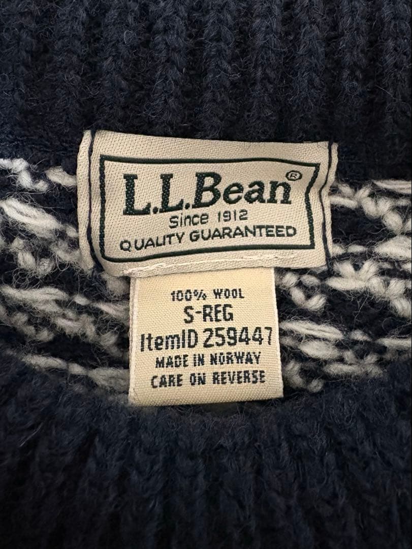 L.L.Bean バーズアイニット セーター S ネイビー