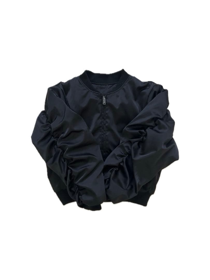 ENTIRE STUDIOS似 短丈ブラックボンバージャケット - メルカリ