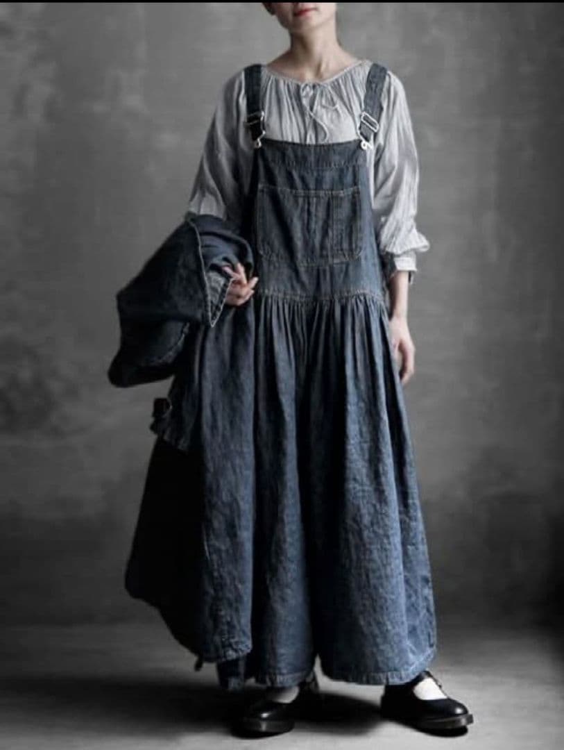 joie de vivre リネンデニムサロペットパンツ オーバーオール