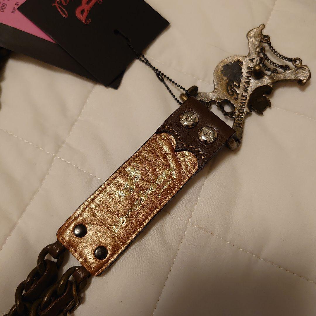 Roen スカルデザイン レザーチェーンベルト