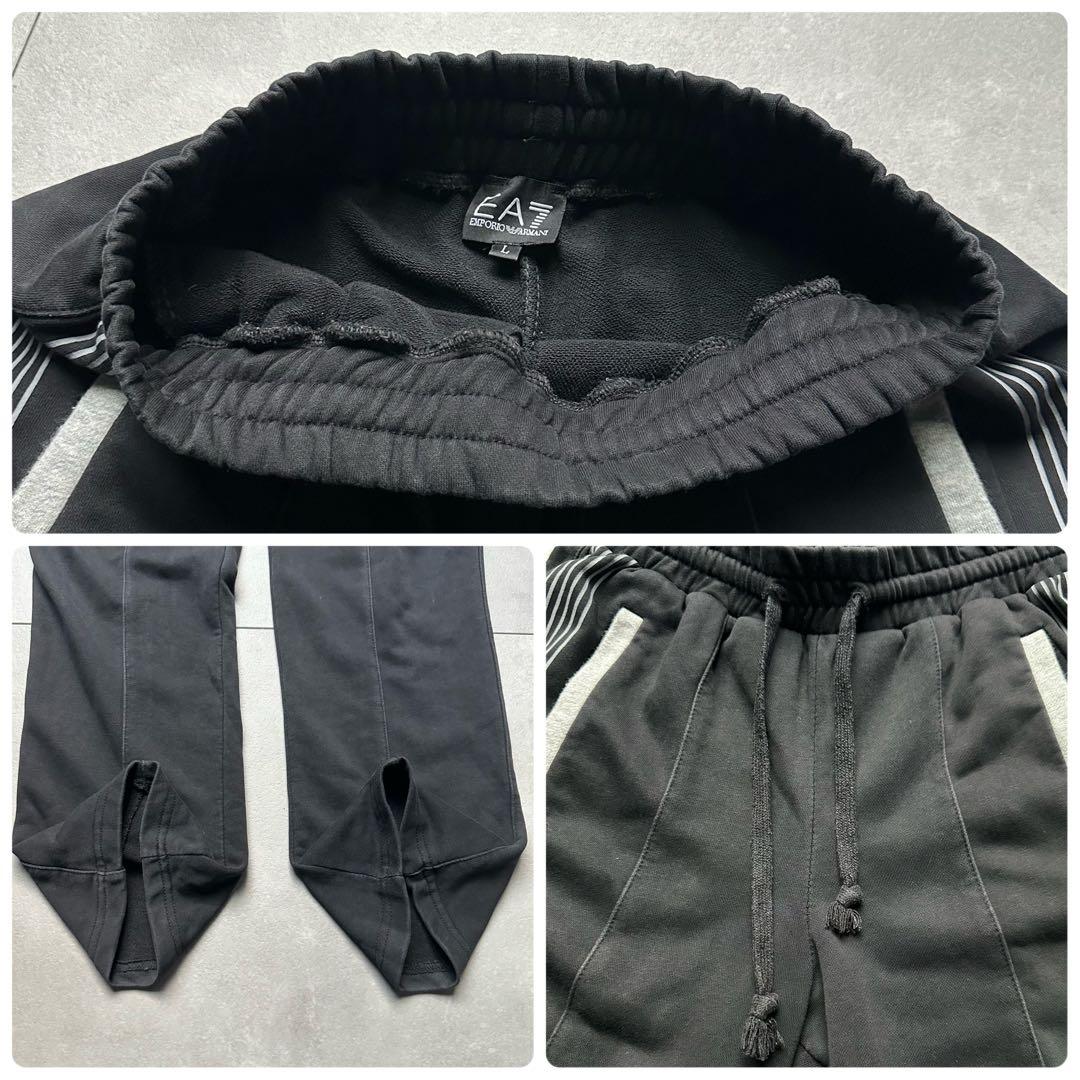 エンポリオアルマーニ EA7 ジャージ セットアップ 黒 L ストライプ メンズ