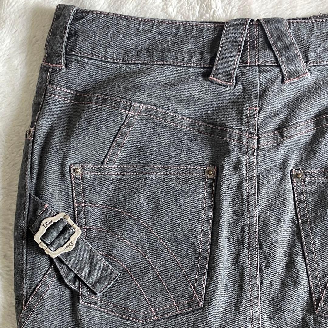 クリスチャンディオール ガリアーノ期 ストレッチデニムスカート 4 グレー