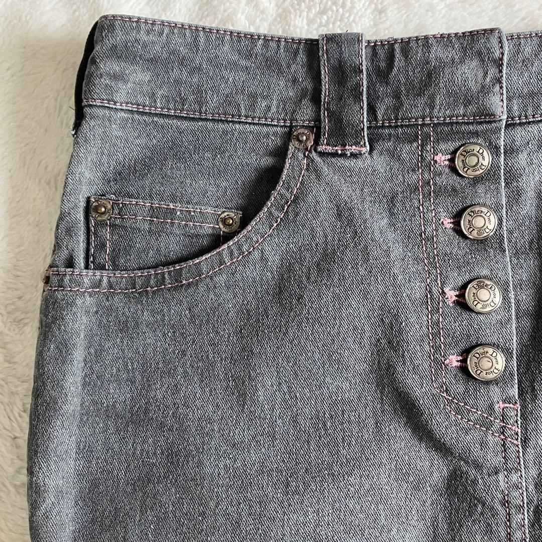 クリスチャンディオール ガリアーノ期 ストレッチデニムスカート 4 グレー