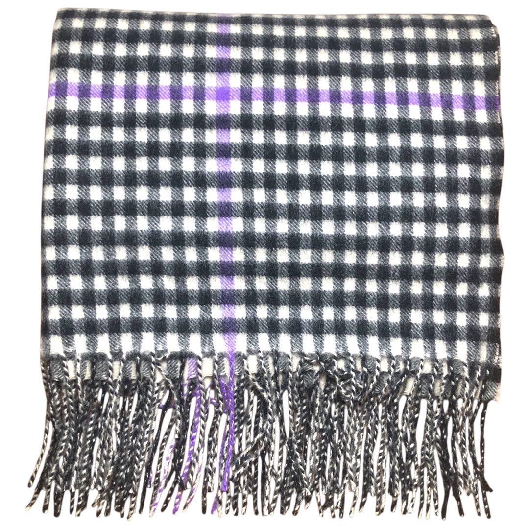 美品 グリーンレーベルリラクシング カシミア100% 大判ストール チェック