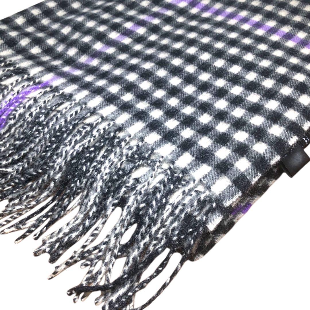 美品 グリーンレーベルリラクシング カシミア100% 大判ストール チェック