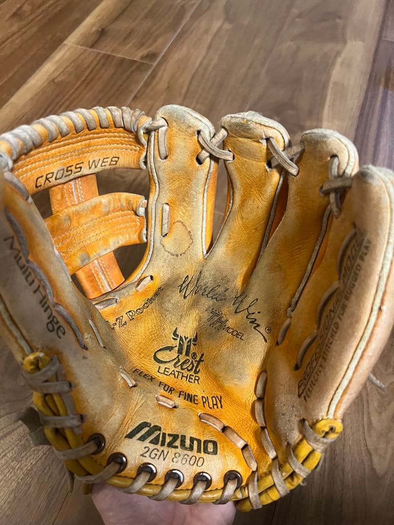 ミズノ 青カップ ビンテージグローブ 軟式☆原辰徳モデル☆サイン刻印有り