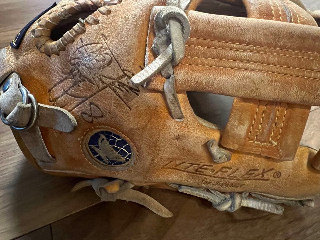 ミズノ 青カップ ビンテージグローブ 軟式☆原辰徳モデル☆サイン刻印有り