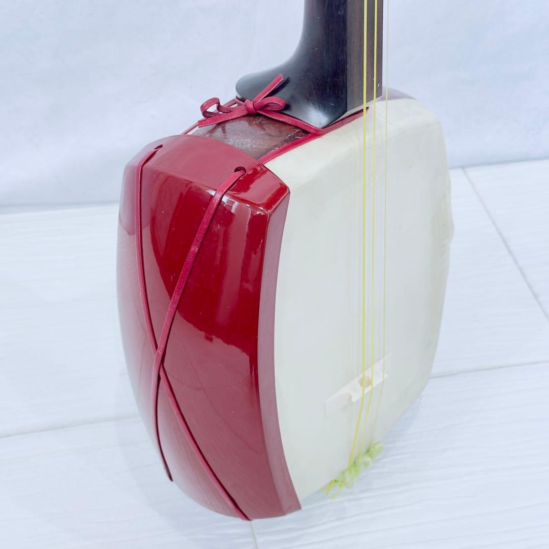 希少 津軽三味線 太棹 紅木 紫檀 犬皮 東さわり 高級撥 ハードケース