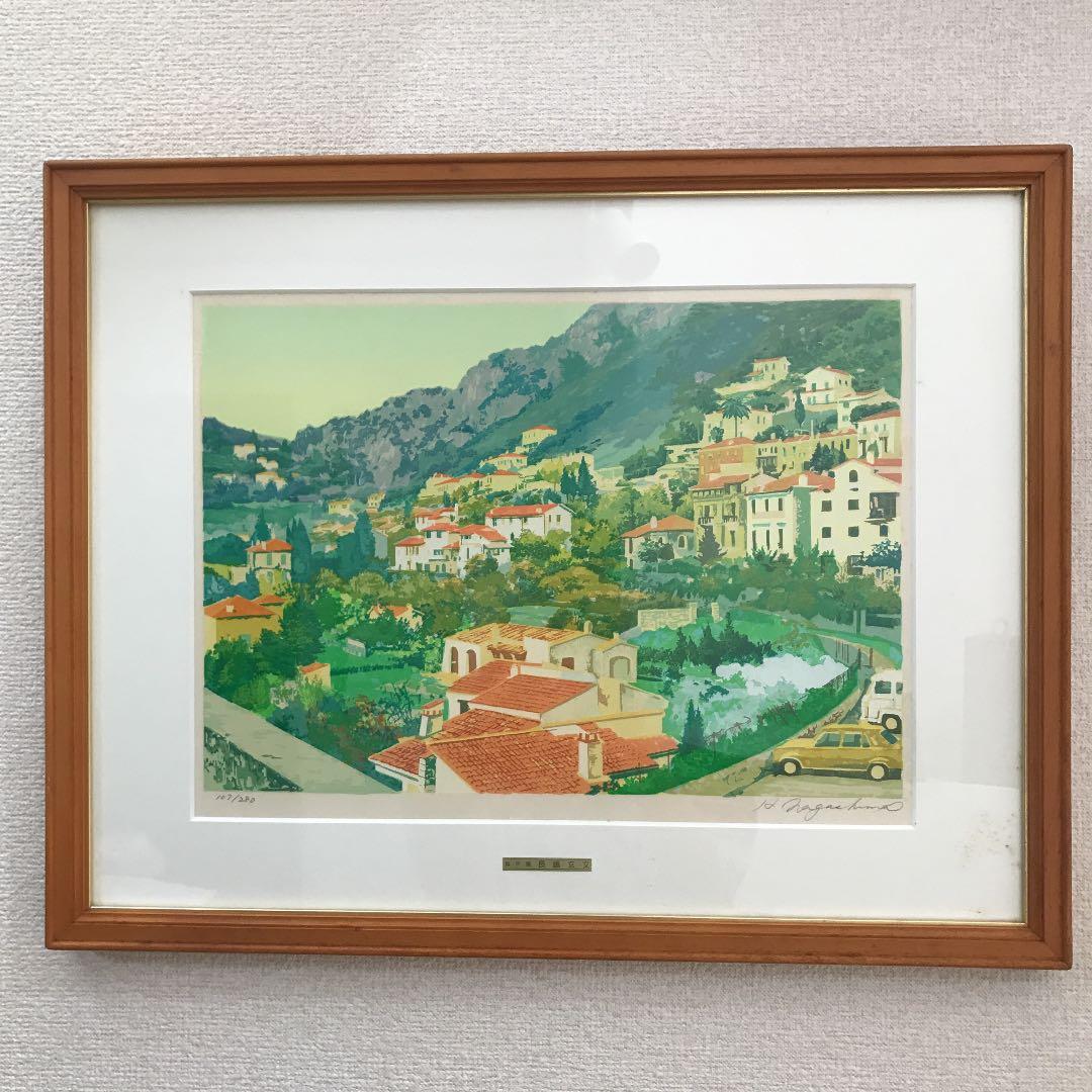 長嶋 玄文 シルクスクリーン 出会いの街 額付き - メルカリ