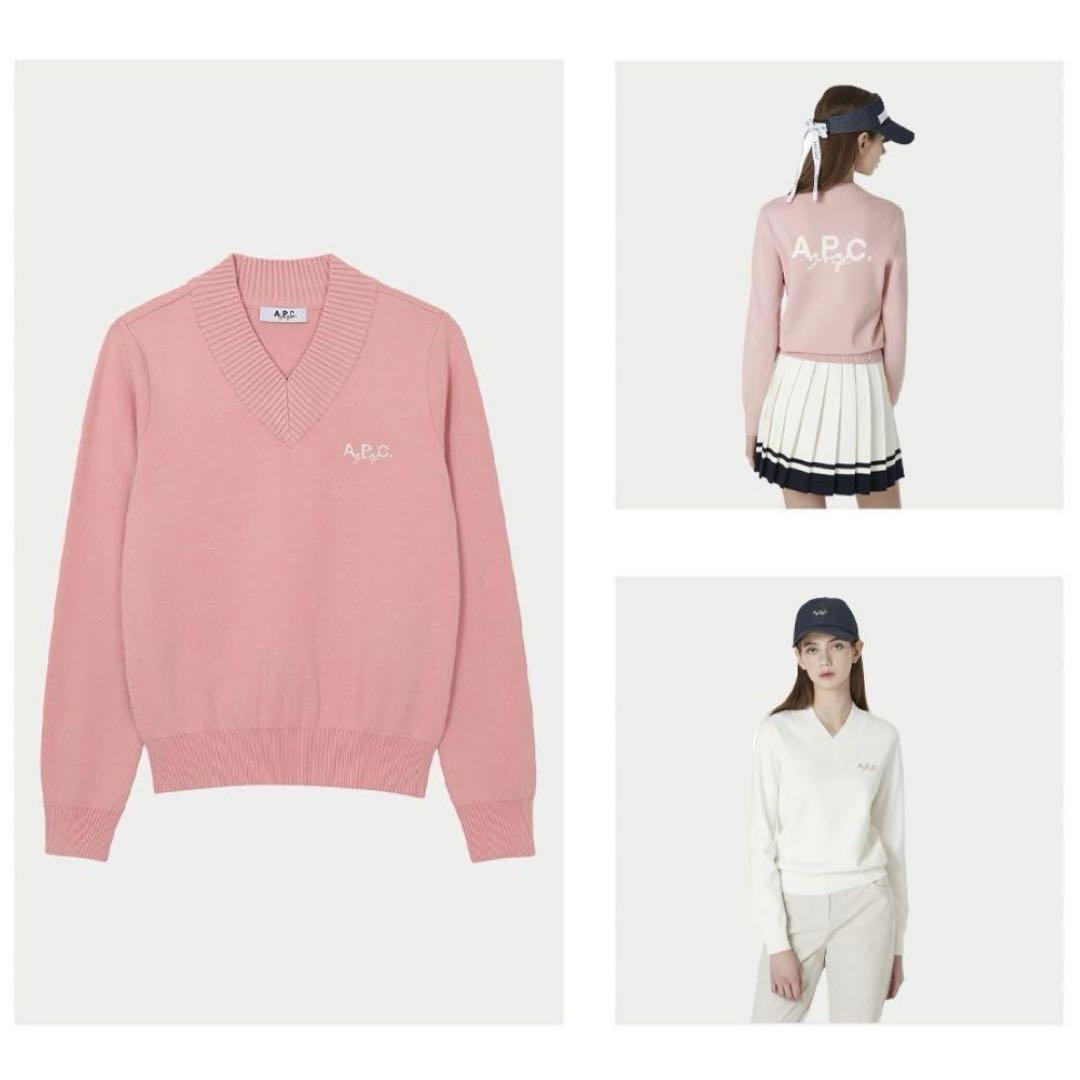 即発送！お値下げ歓迎♡ A.P.C. ホワイト Vネック セーター