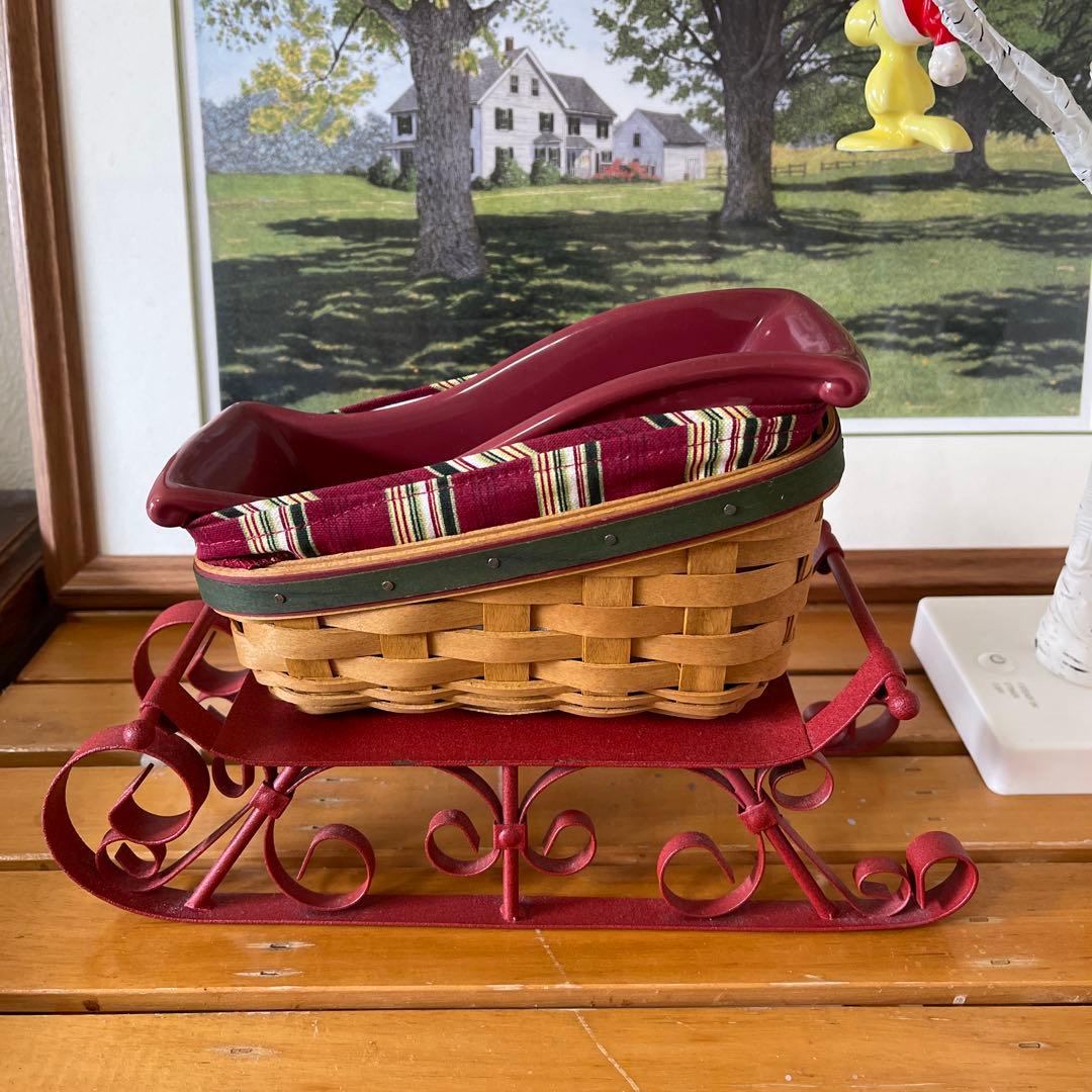 ロンガバーガー　クリスマスバスケット　バスケット　かご　アンティーク