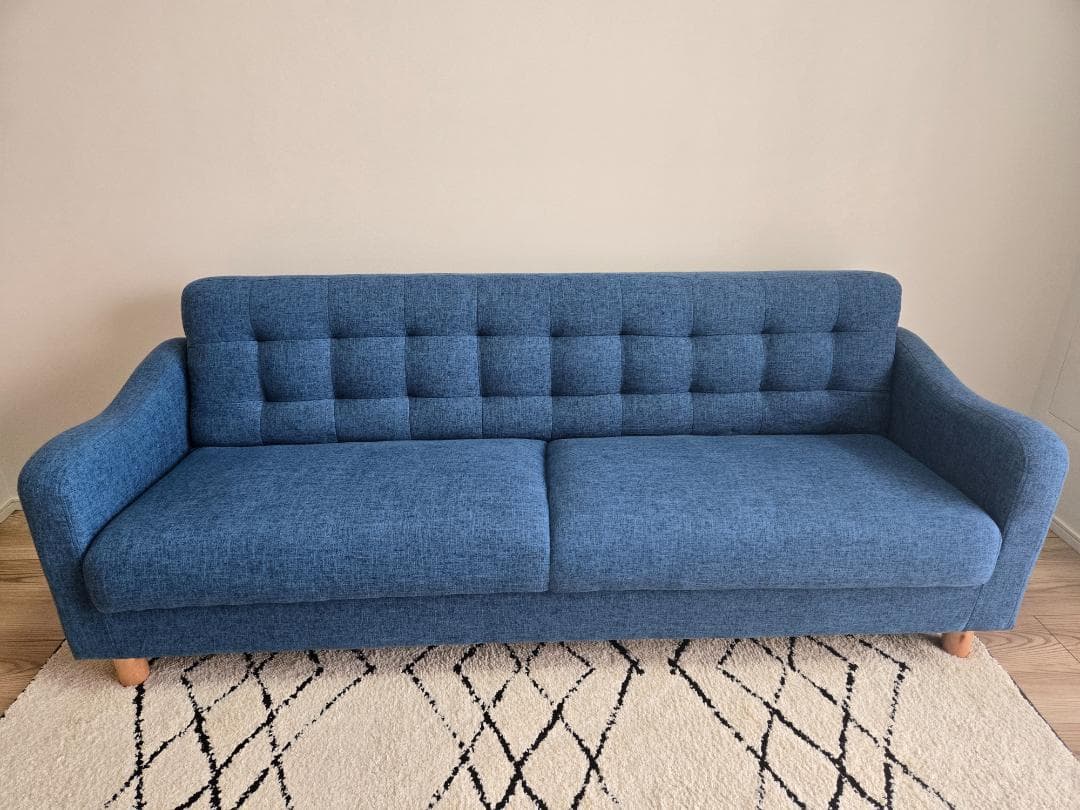 ブルーファブリック ソファベッド