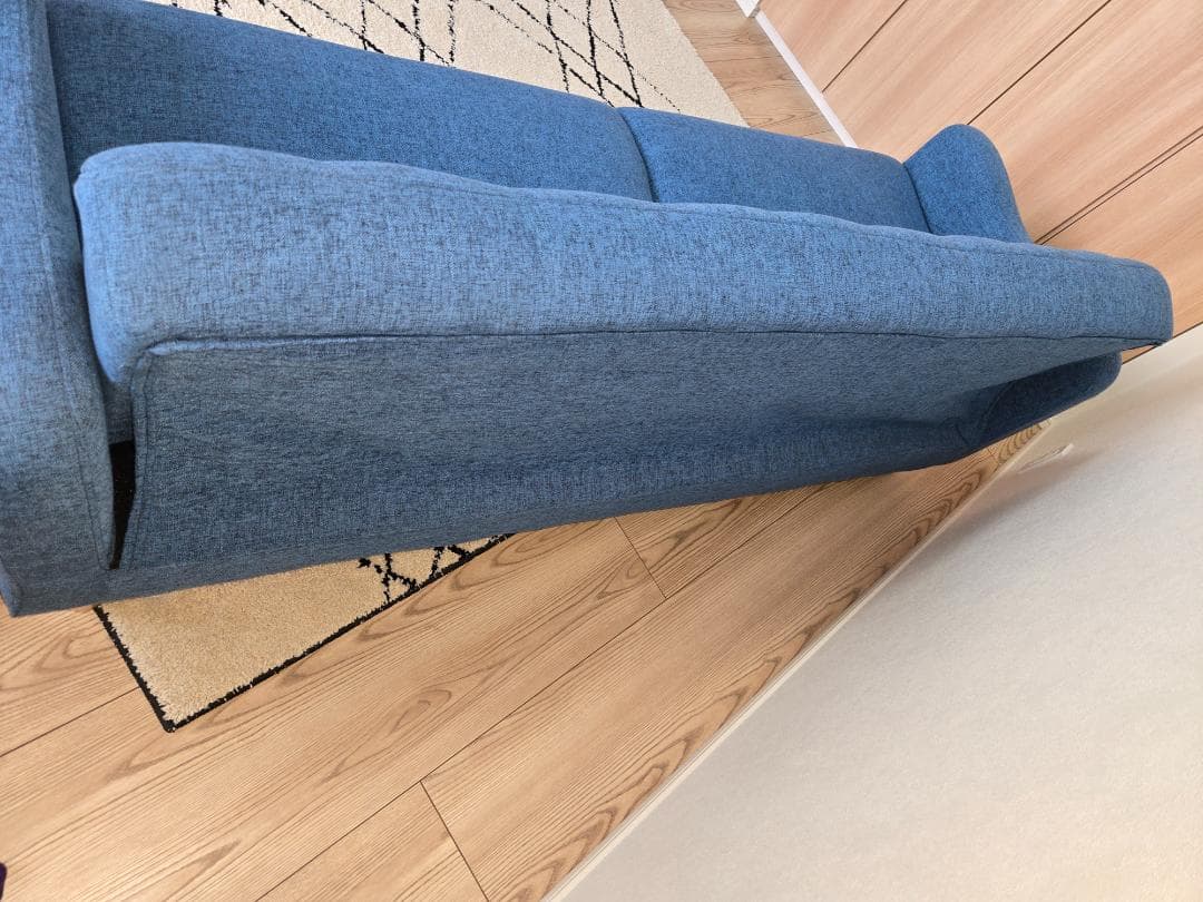 ブルーファブリック ソファベッド