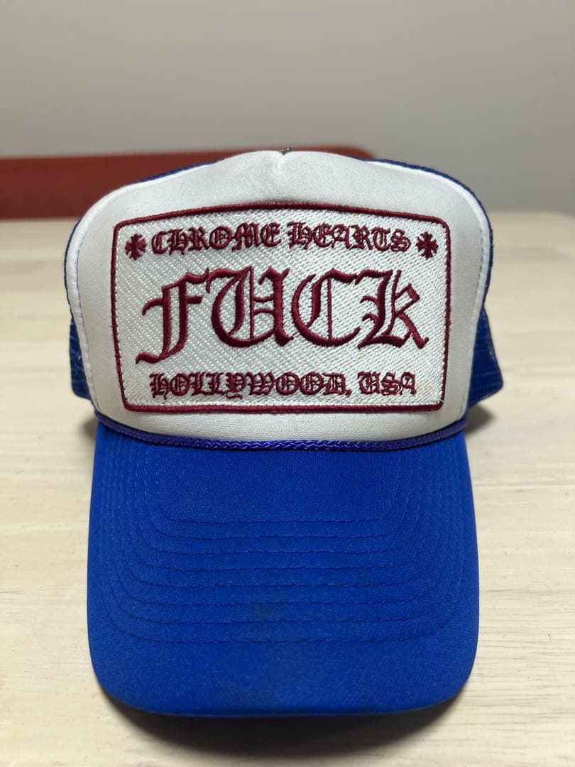 クロムハーツ FUCK トラッカー メッシュ キャップ 青 白 OTTO - メルカリ