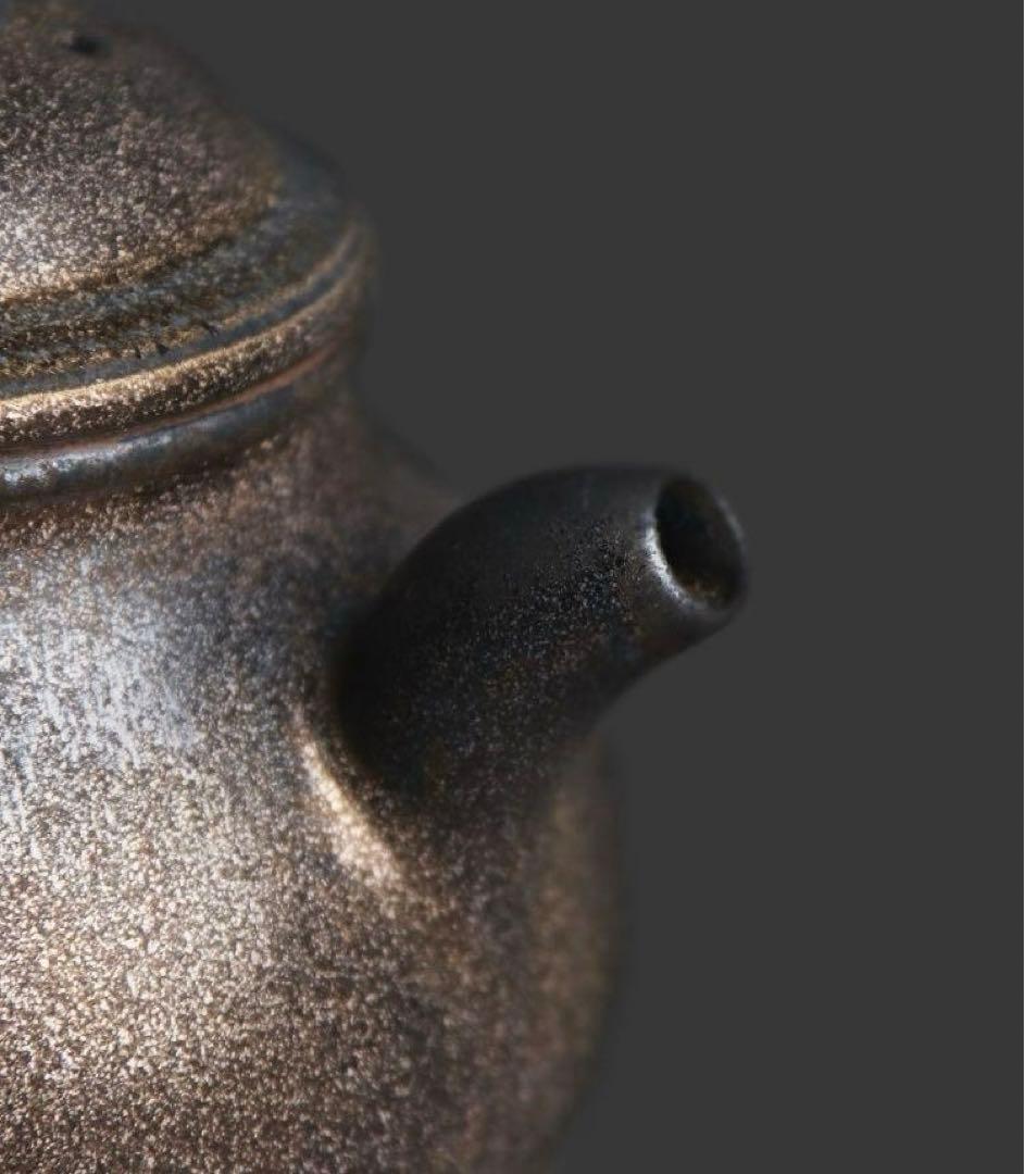 窯変鎏金高潘茶壺 急須 茶器 煎茶道具