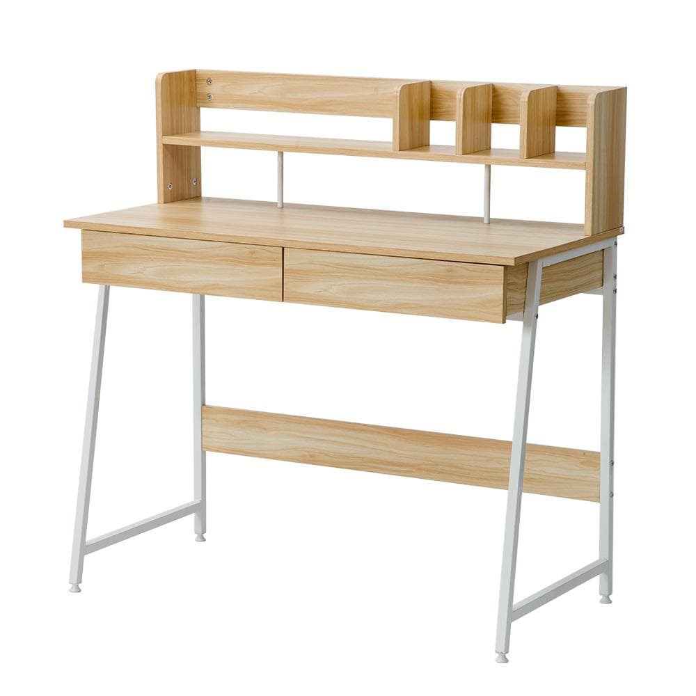 ナチュラル】パソコンデスク 引き出し付き 収納台 ミシン台 学習机 勉強机
