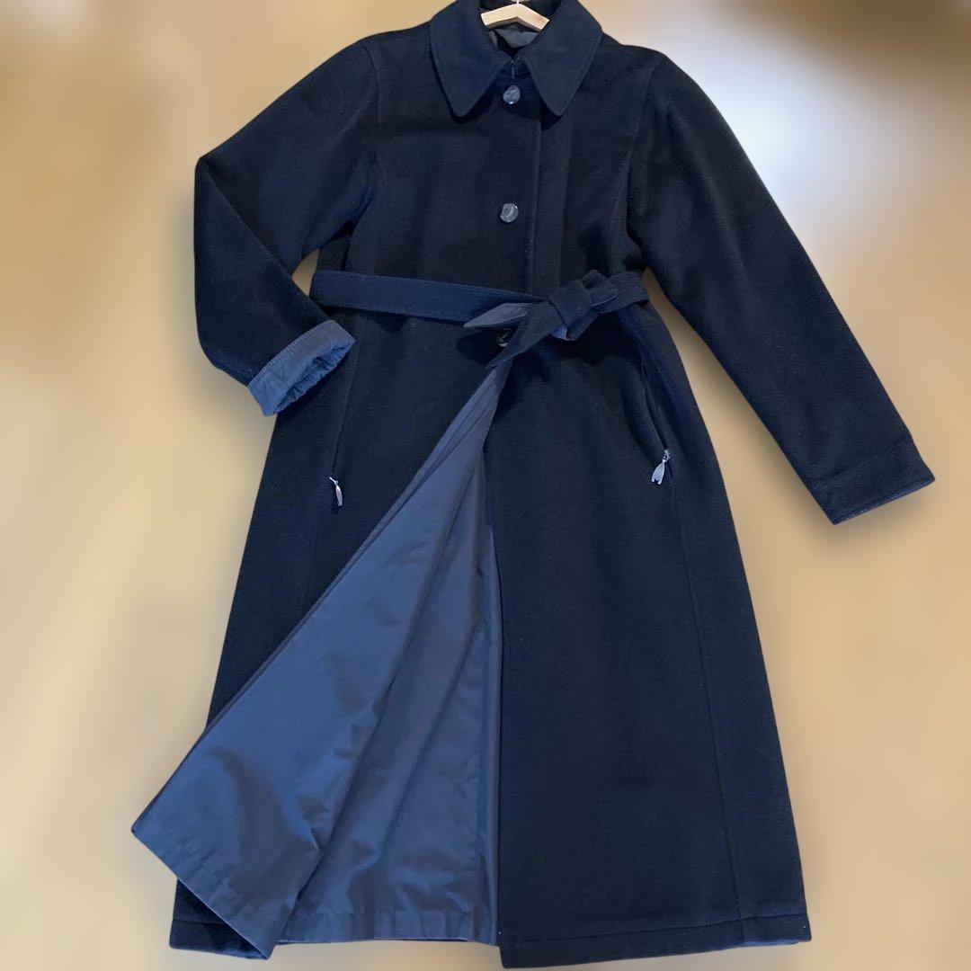 リバーシブル黒ロングコート