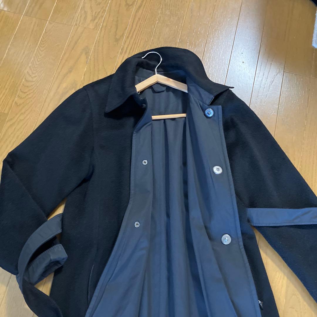 リバーシブル黒ロングコート