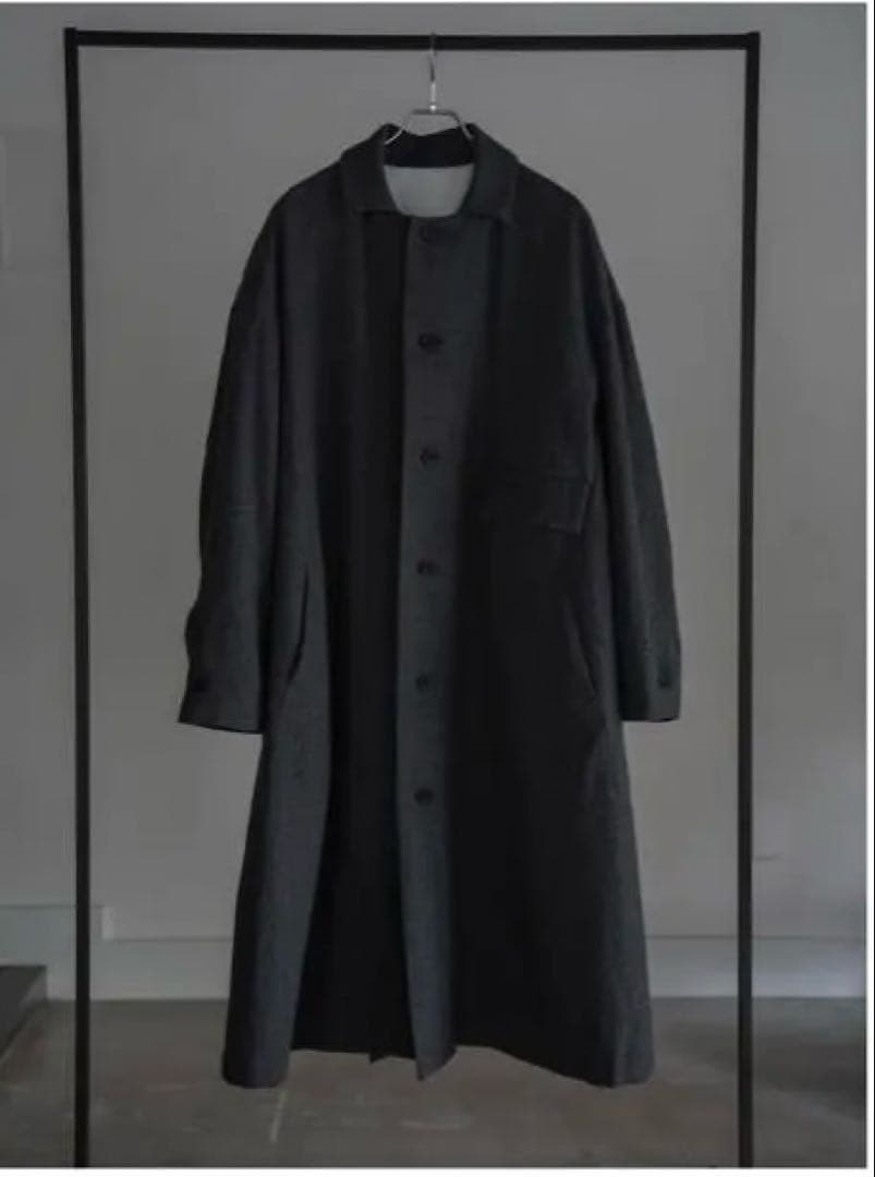 ジャケット・アウター Pry Back-Vent Washed-Serge Overcoat gray