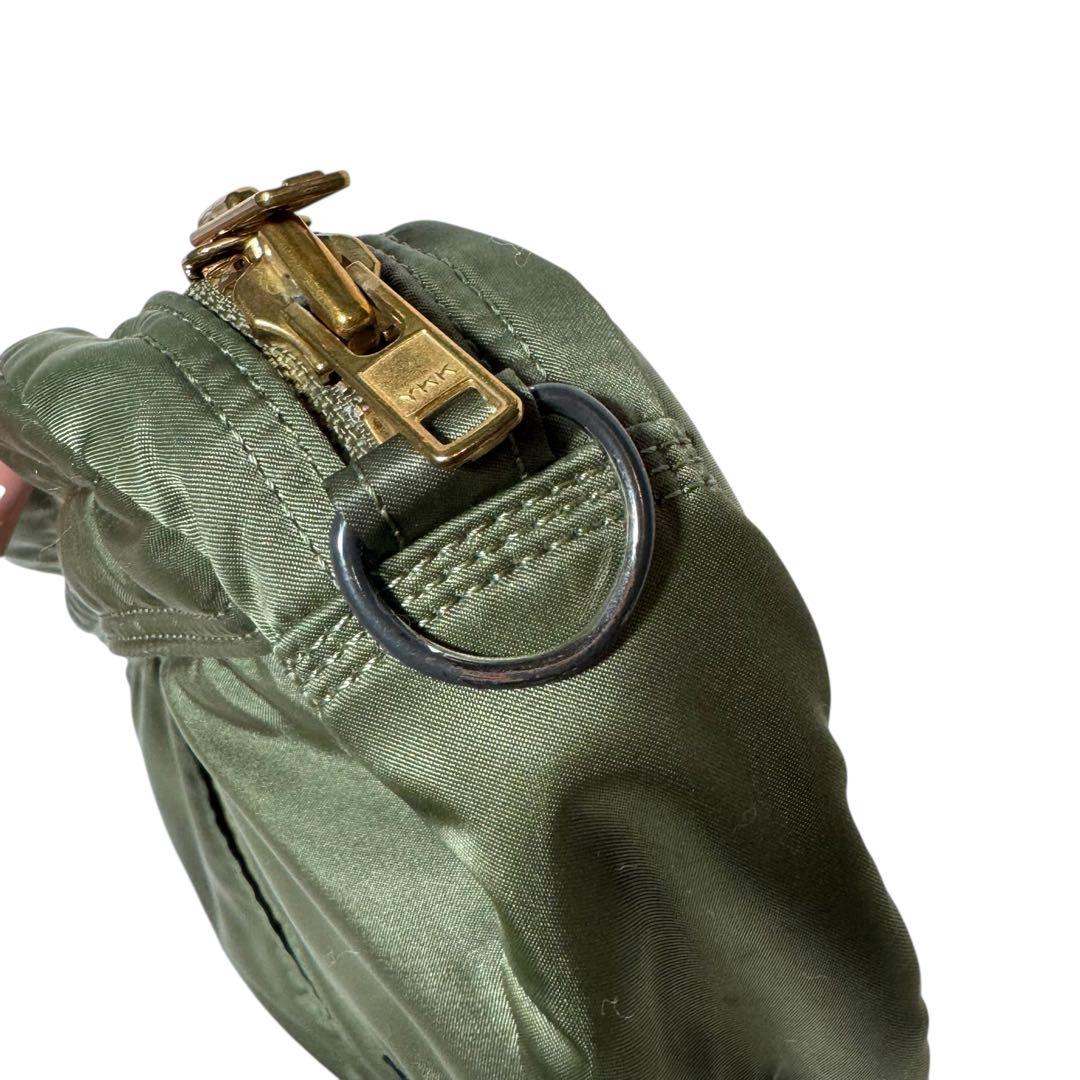 【美品】PORTER タンカー ショルダーバッグ ハーフムーン セージグリーン