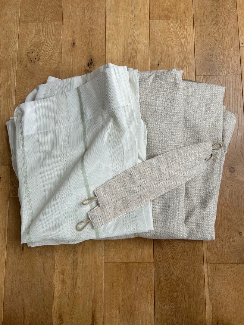 【日曜23:59までの価格！】unico ドレープ&レースカーテンセット 両開き