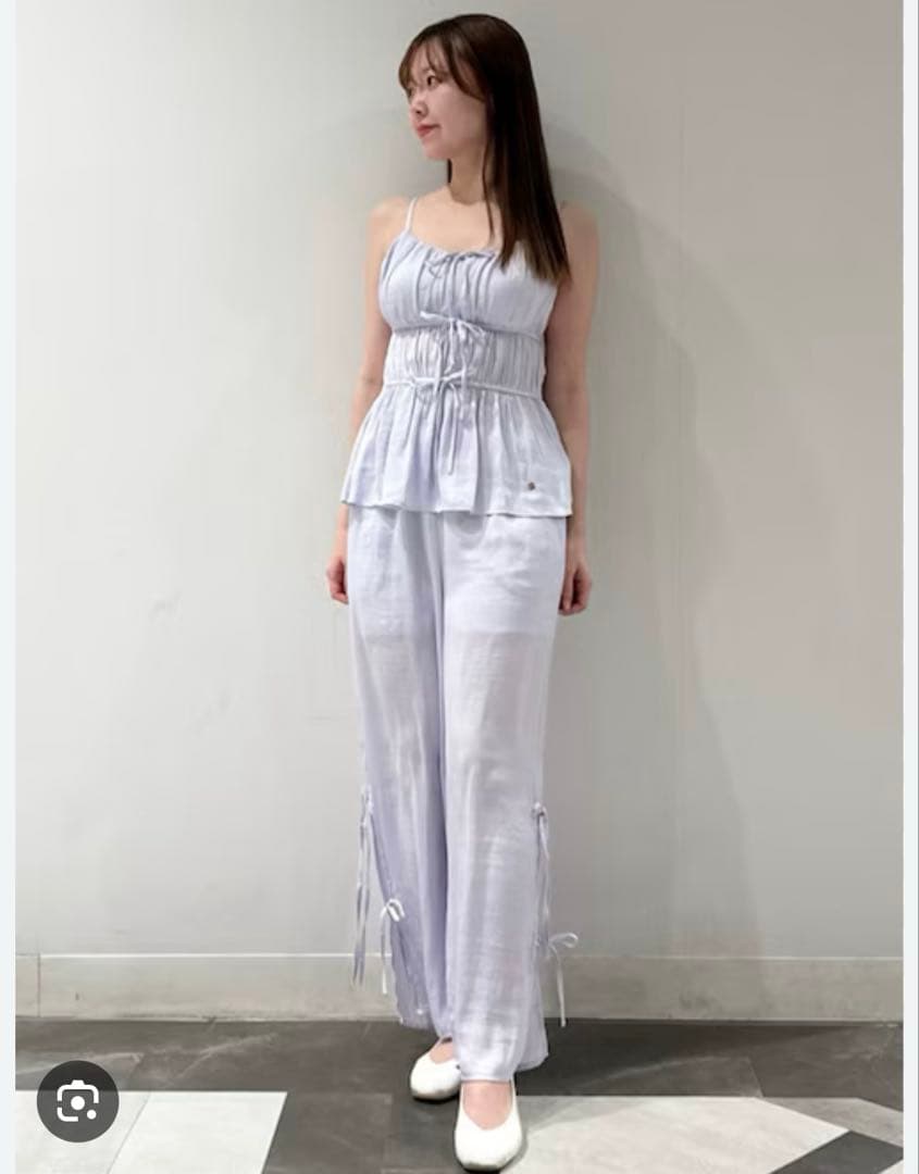 [ジェラート ピケ] サテンカップインキャミソール＆ロングパンツセット