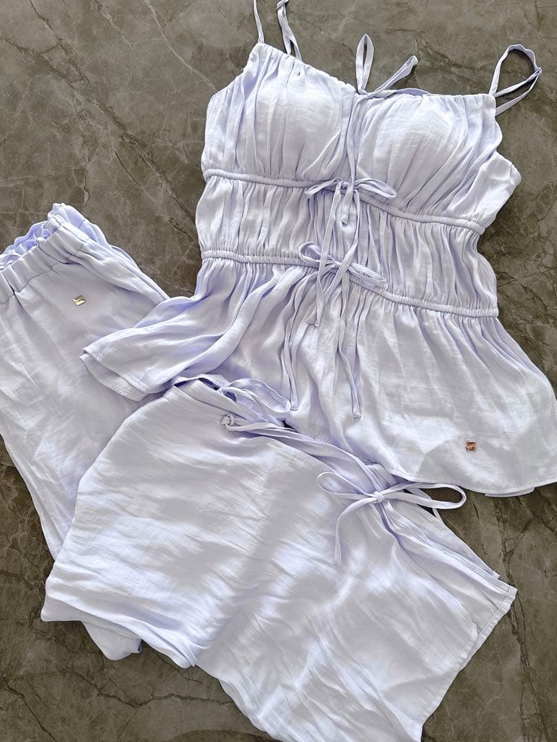 [ジェラート ピケ] サテンカップインキャミソール＆ロングパンツセット