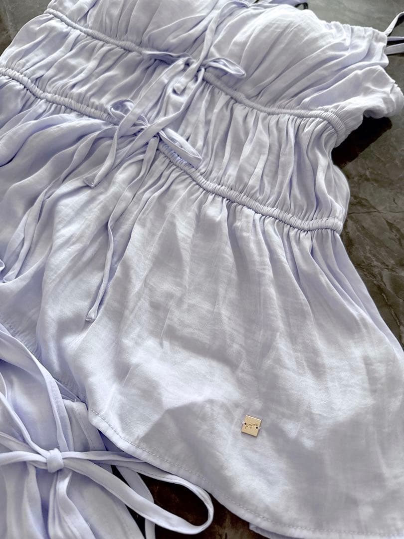 [ジェラート ピケ] サテンカップインキャミソール＆ロングパンツセット