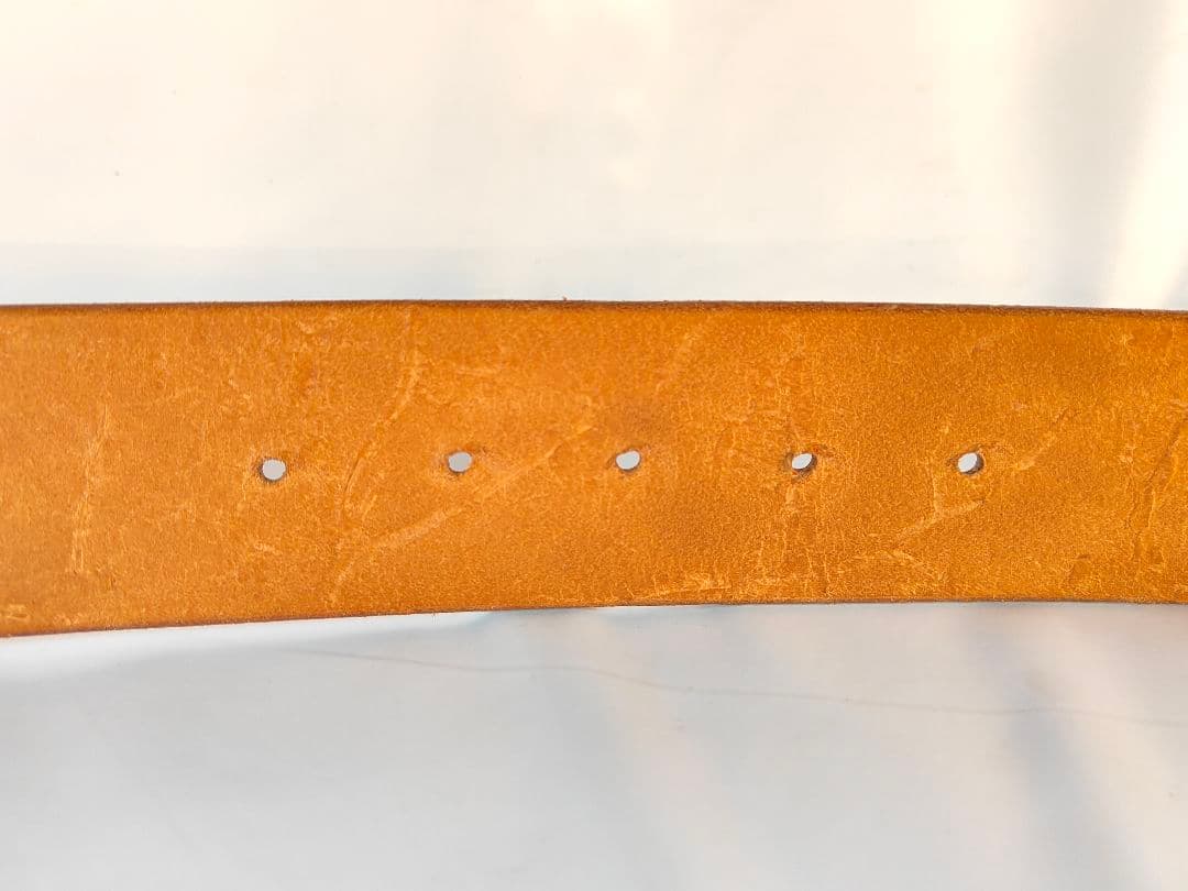 【新品未使用】USA製 正規品　高級厚本革ドレスベルト　シルバープレートバックル