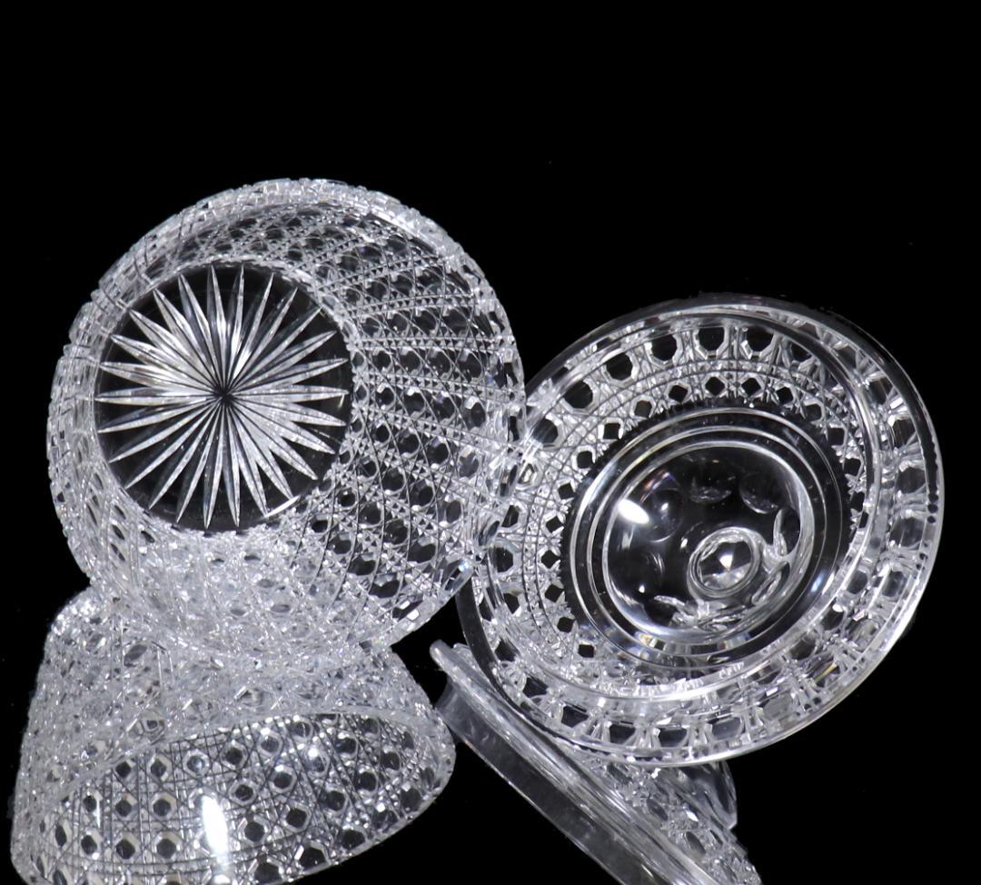 オールド・バカラ レア型最大級 1.6kg 重厚切子蓋物 ディアマン・ピエーリー