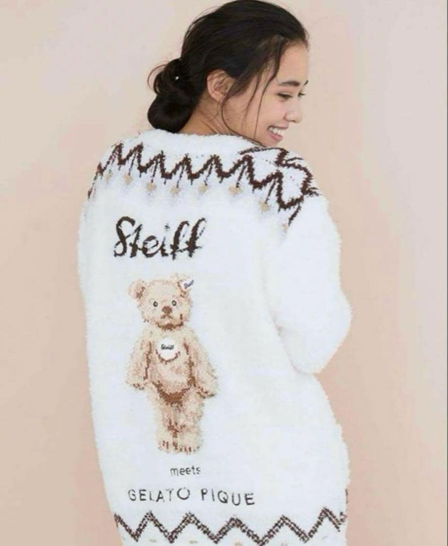 ジェラートピケ シュタイフ コラボ フェアアイル柄 カーディガン新品