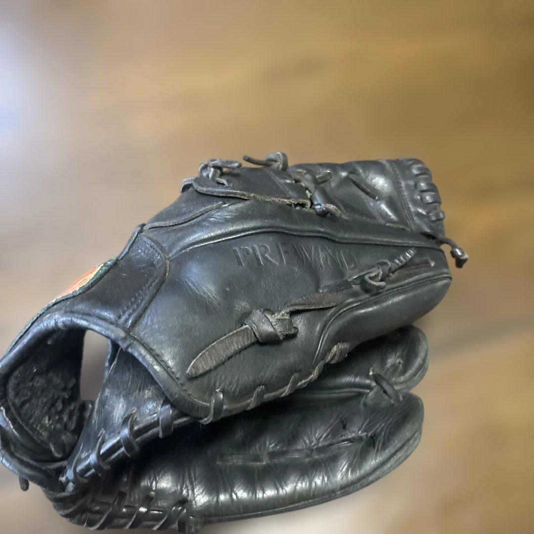 90'Sミズノ ビューリーグ 硬式グローブ 旧Mラベル 赤ビュー 日本製 黒