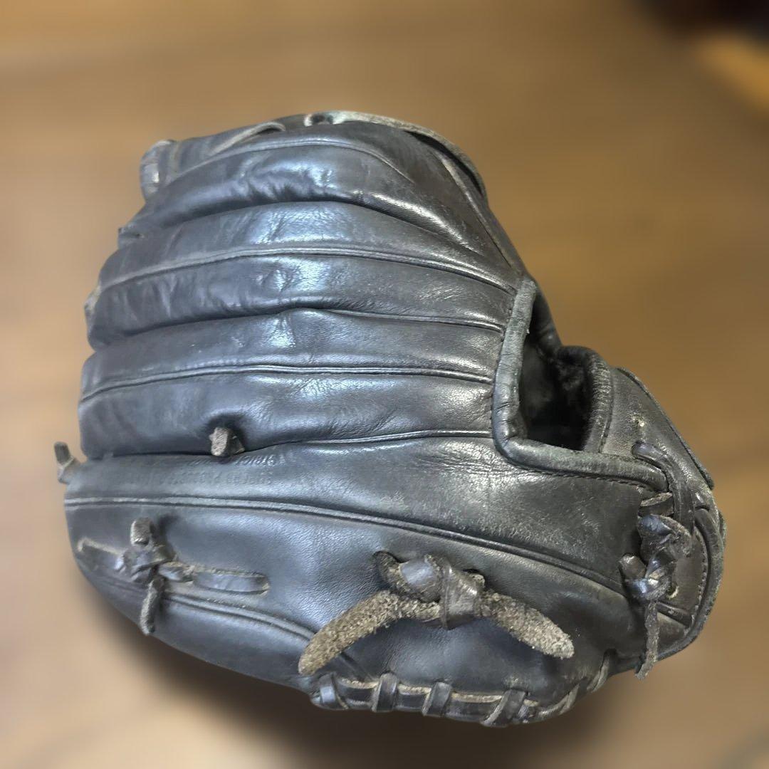 90'Sミズノ ビューリーグ 硬式グローブ 旧Mラベル 赤ビュー 日本製 黒