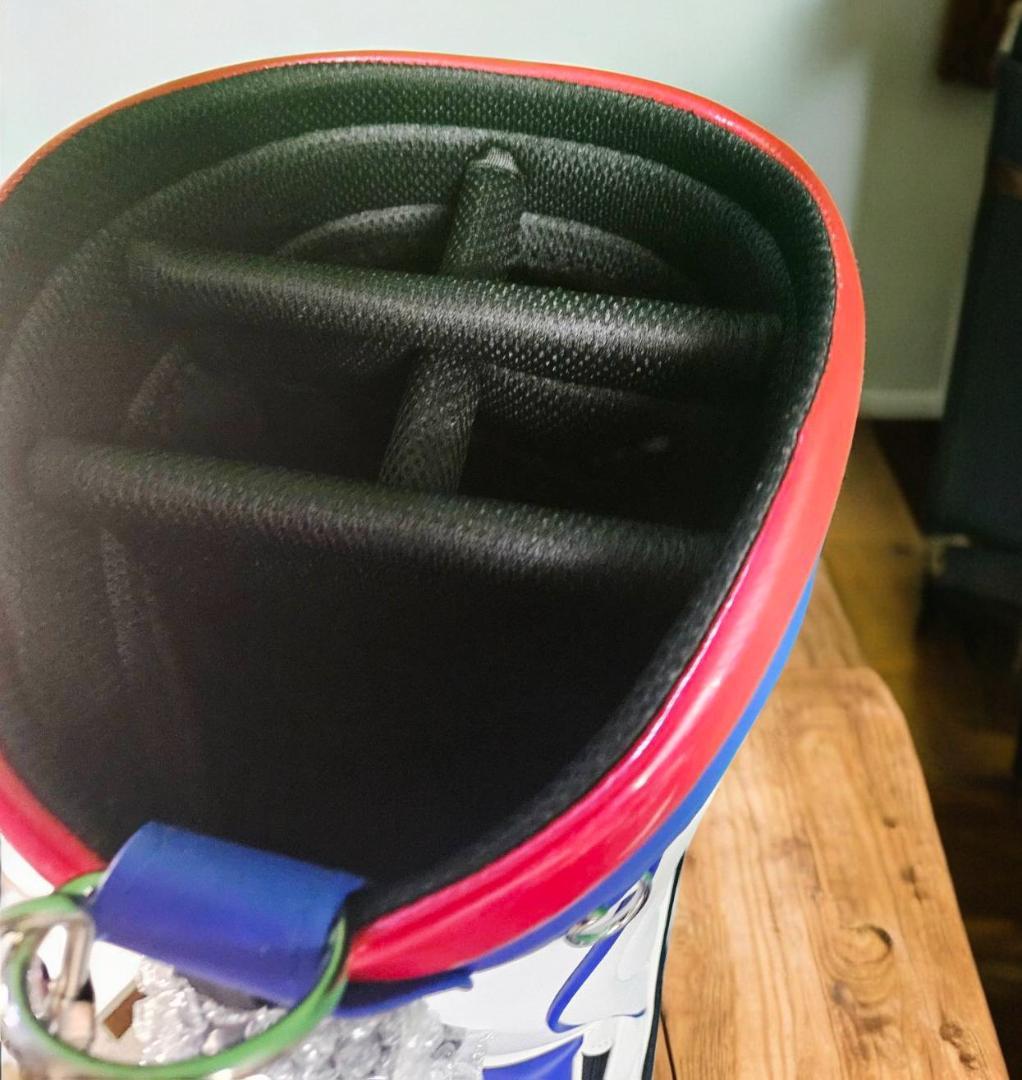 【新品未使用】　Mizuno 高級タイプキャディバッグ /トリコロール