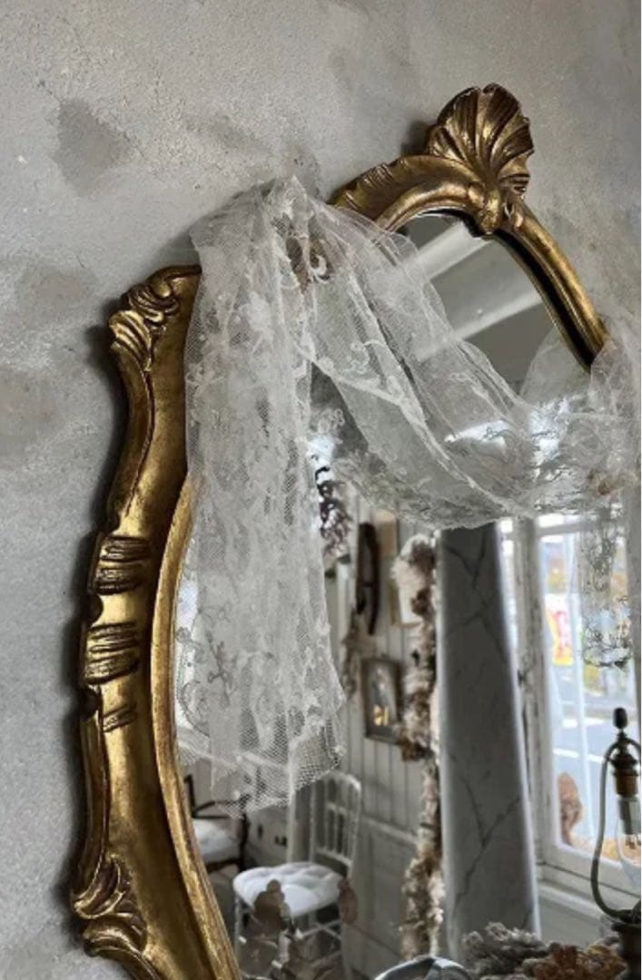 フランスアンティークロココ調ミラー