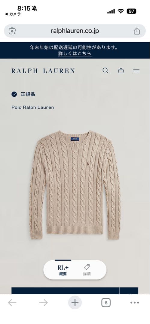【極美品】POLO RALPH LAUREN ケーブルニット ブラウンポニー