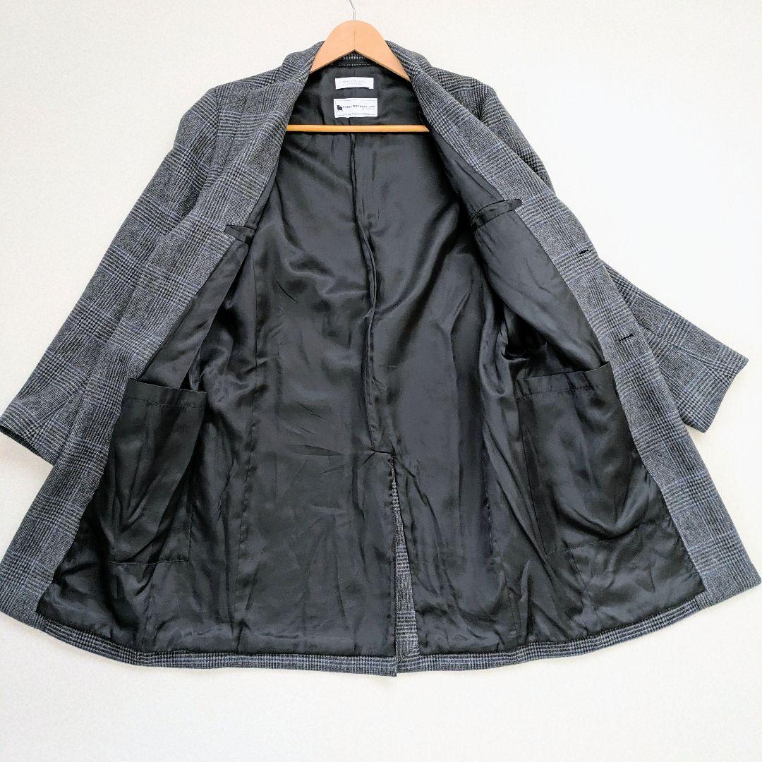 未使用級 B＆Yユナイテッドアローズ メルトンコート オーバーチェック　Ｌ