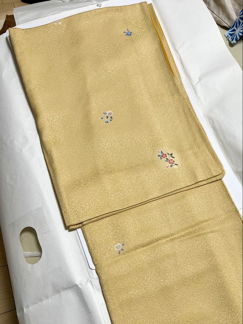 黄色 加賀友禅 飛び柄小紋 トールサイズ