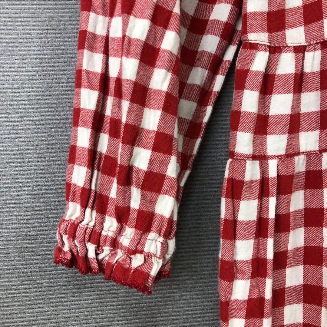 PINK HOUSE ギンガムチェック リボン ひざ丈ワンピース レッド