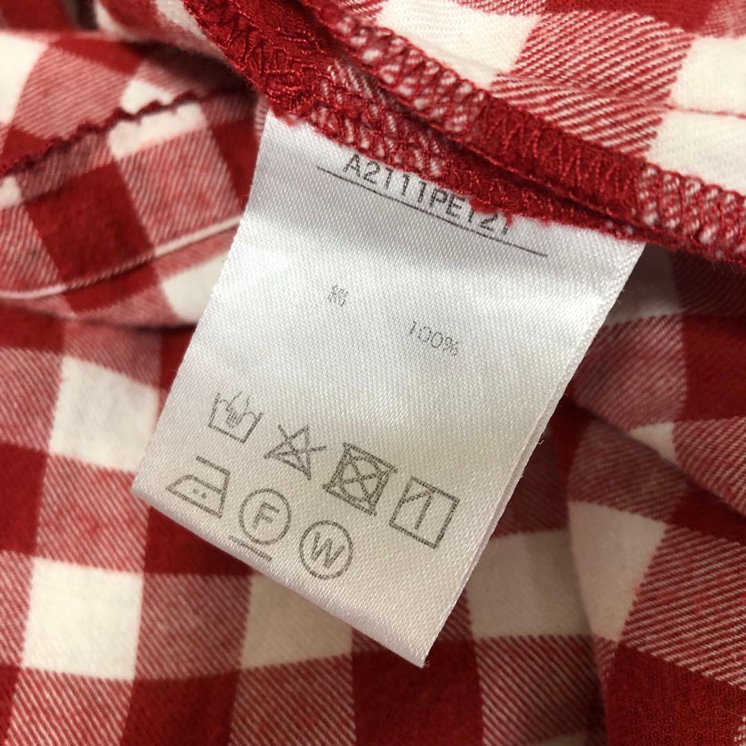 PINK HOUSE ギンガムチェック リボン ひざ丈ワンピース レッド