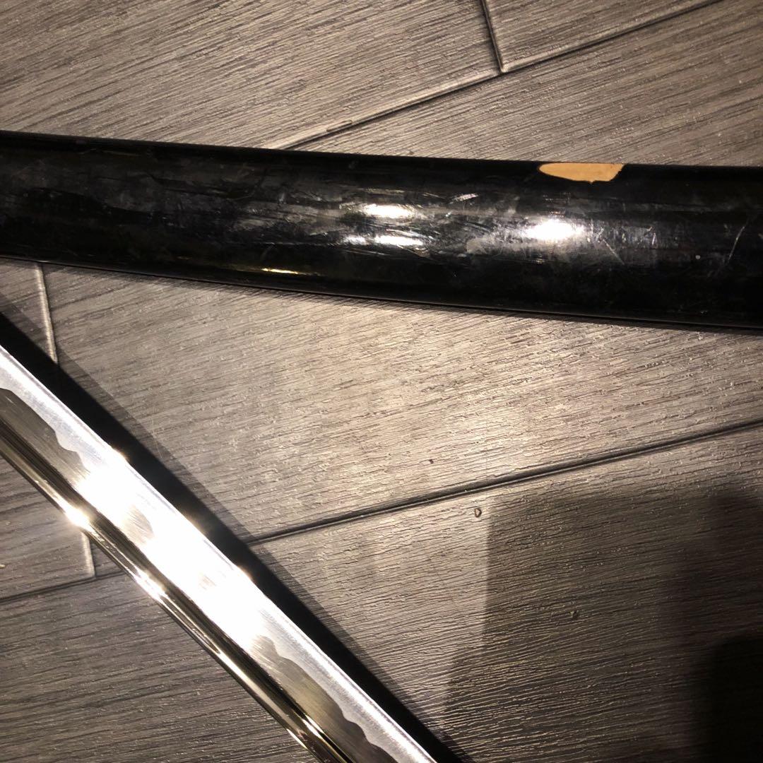 最高級模造刀　高級居合刀　樋入り刀身　青緑拵え　亜合金刀身　名刀