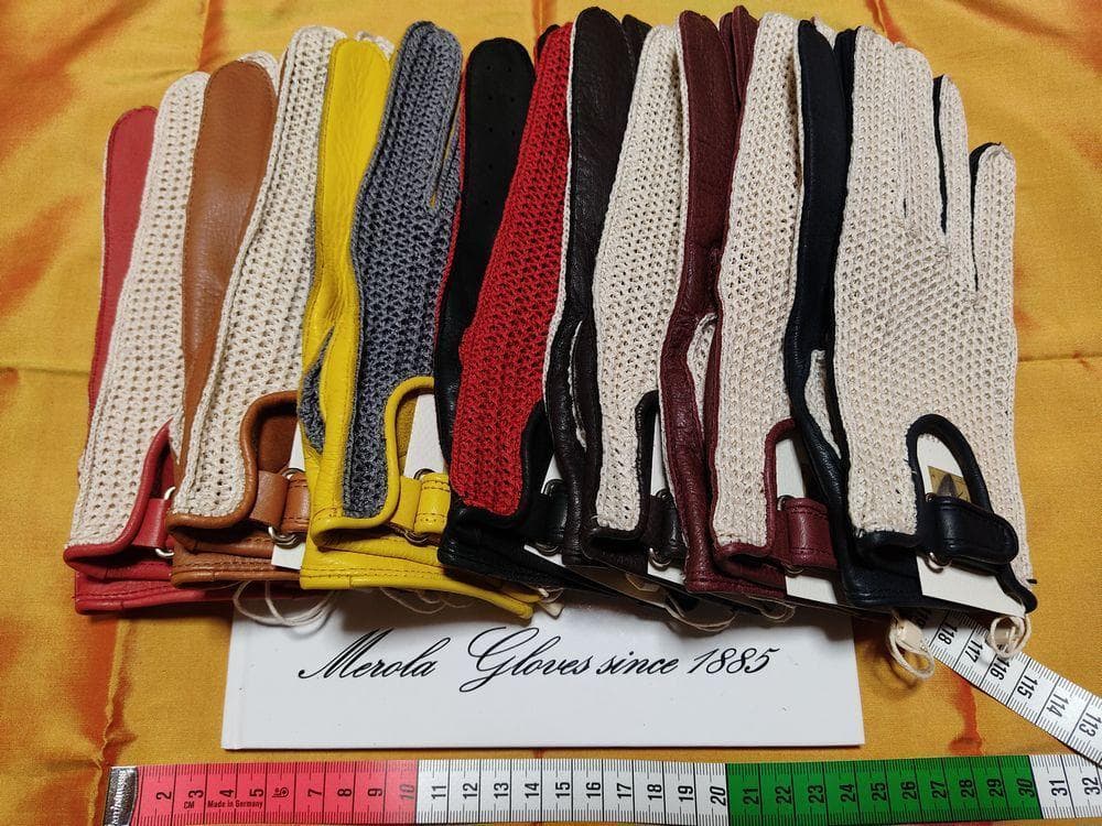 メローラ ディア指貫 ロッソ赤 メッシュ ドライビンググローブ