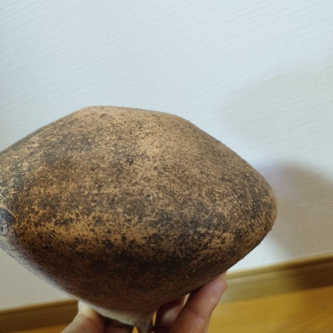発掘品 弥生土器 そろばん型の小壷 波状紋様 矢作川流域出土