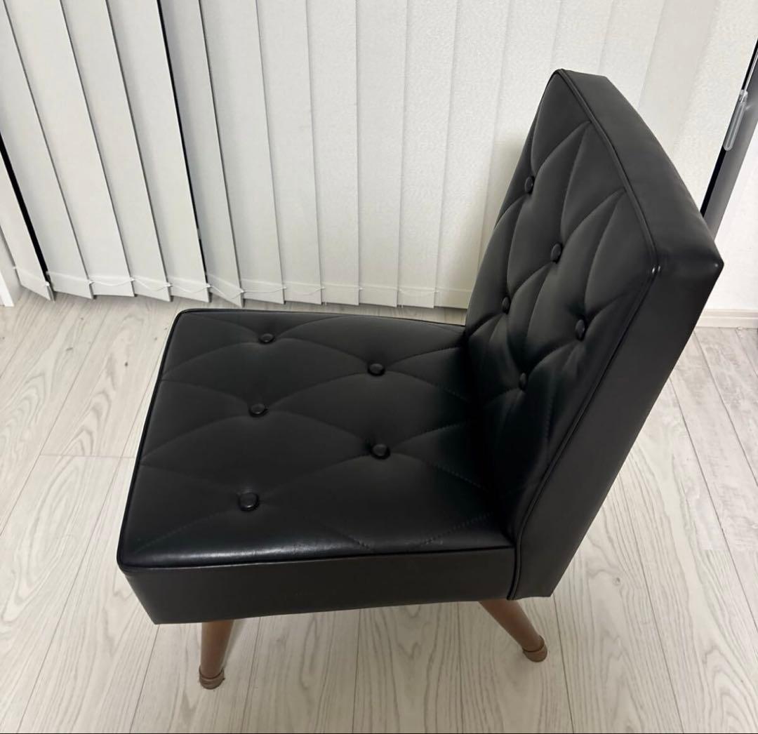 カリモク60 ヴィンテージ 1シーター 椅子 レザー 黒　ダイニングチェア