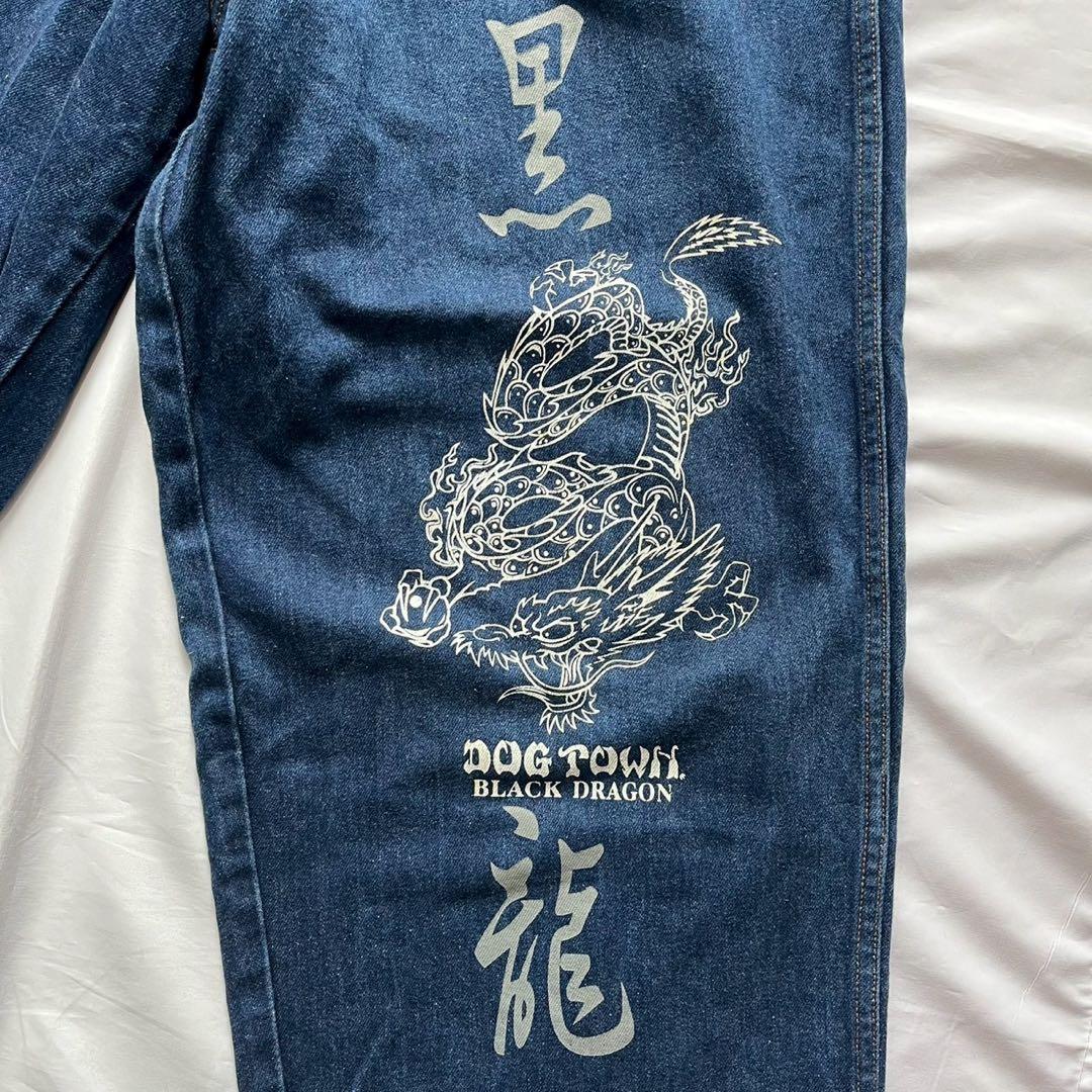 DOG TOWN バギーパンツ デニム L 黒龍 刺繍 Y2K ストリート - メルカリ