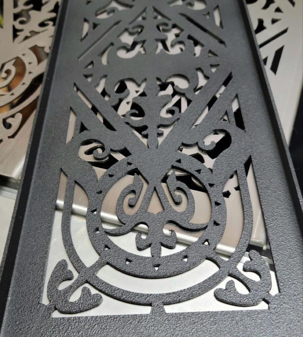 キルギス民族模様柄　IGT規格ハーフユニット天板　黒塗装　2枚セット