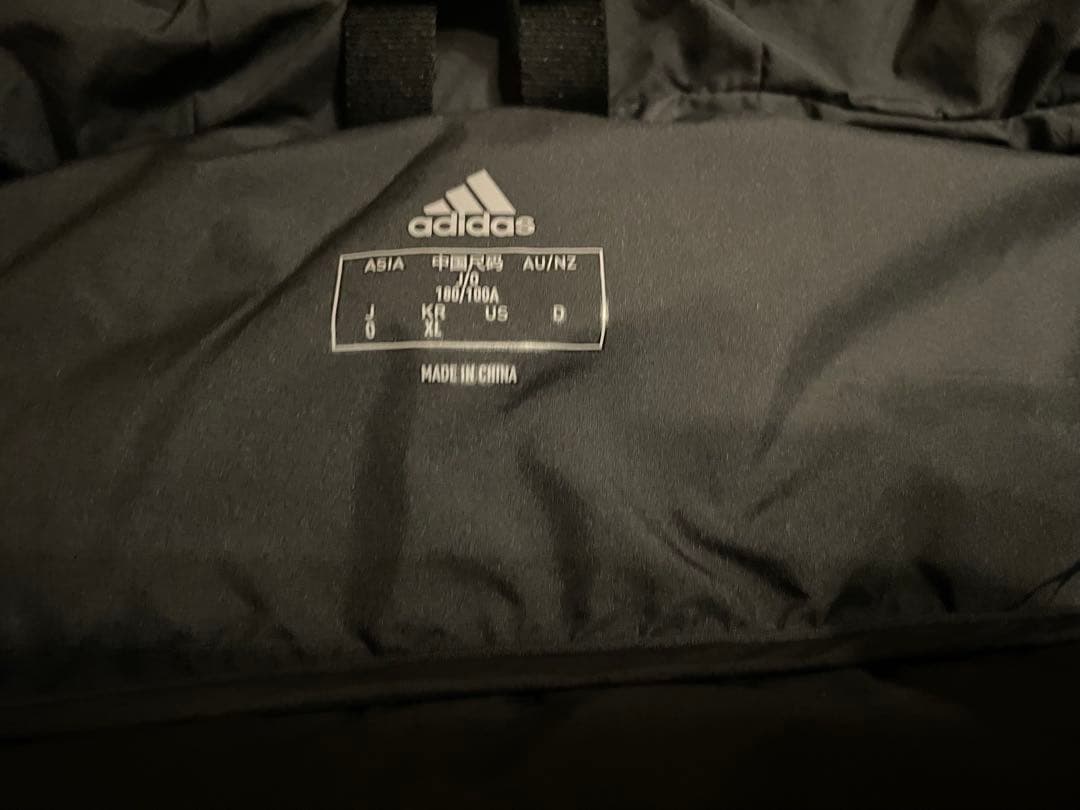 adidas◆ロングダウンジャケット/BLK/GE9995/ベンチコート