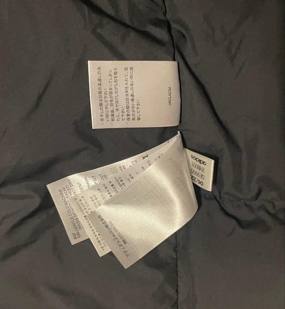 adidas◆ロングダウンジャケット/BLK/GE9995/ベンチコート